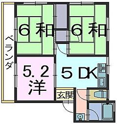 巧マンション 2階3DKの間取り