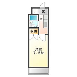 オリーブコート東深津 310 2階1Kの間取り