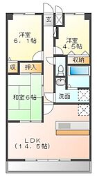 グランドール沖野上 3LDKの間取図画像