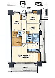 ヴェルディ三吉町クアルタ 3LDKの間取図画像