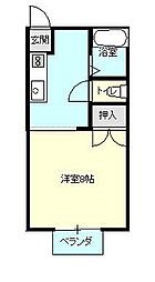 サンヒルズ小幡 1Kの間取図画像