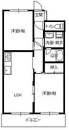 高貴ビル 2LDKの間取図画像