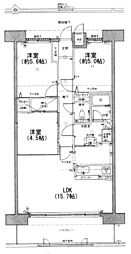 サンシティ田方 3LDKの間取図画像