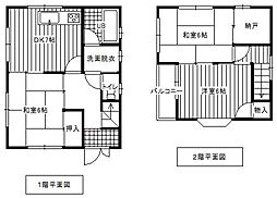 バス 坂里団地下車 徒歩4分の賃貸一戸建て 3SDKの間取り