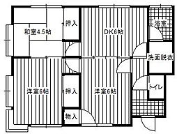 メゾンホガキA 3DKの間取図画像