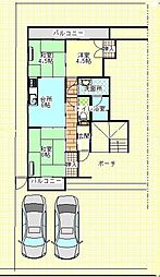 エステート神辺 1階3DKの間取り