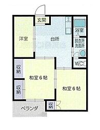 ヒサヤスマンション2 2SDKの間取図画像