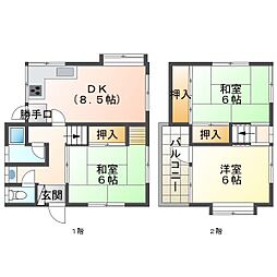 広島県福山市津之郷町大字加屋344-2 3DKの間取り