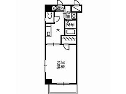 CUBE城町 604 6階1Kの間取り