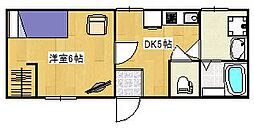 オーシャン17ビル 1LDKの間取図画像
