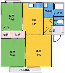 コーポサンハイツA 3DKの間取図画像