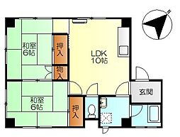 ハイツナイトウ 2階2LDKの間取り