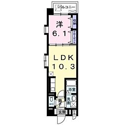 アンジュールK 1LDKの間取図画像