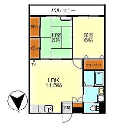 プリーマ・T 2LDKの間取図画像