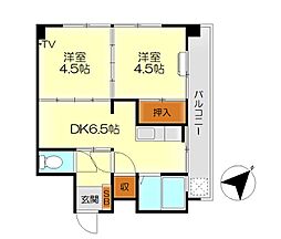 明田ビル 2DKの間取図画像