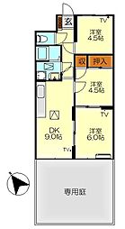 コクサイマンション弥生 3DKの間取図画像