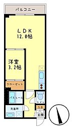 ネクサス広白石 1LDKの間取図画像
