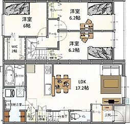 フォレストヒルズ2 3LDKの間取図画像