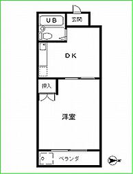 広島電鉄6系統 舟入南駅 徒歩5分の賃貸マンション 2階1DKの間取り