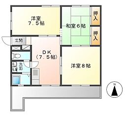 佐野ビル 3階3DKの間取り