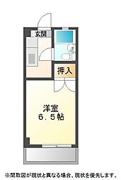 ヴェルディ曙 1Kの間取図画像