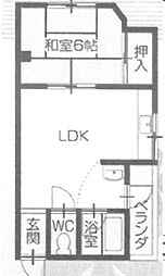 城心ビル 1LDKの間取図画像