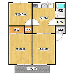 シティハイツ山手 3DKの間取図画像