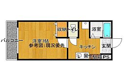 シュガーハウス新沖田 ワンルームの間取図画像