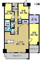 ベイサイドパレス宇品 3LDKの間取図画像