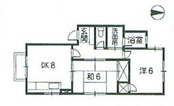 サンライズ洋光 2階2DKの間取り