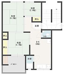 第4信和ビル 102 1階3DKの間取り