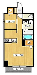 エイホームビル 1LDKの間取図画像