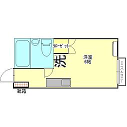 広島高速交通アストラムライン 不動院前駅 徒歩8分の賃貸アパート 1階ワンルームの間取り