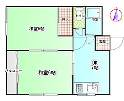 JR山陽本線 広島駅 徒歩11分の賃貸マンション 4階2DKの間取り