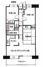 エバーグリーンパレス福山 3LDKの間取図画像