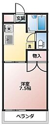 ディアス原井 1Kの間取図画像
