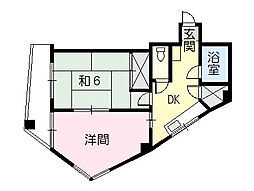 平石ビル 3階2DKの間取り