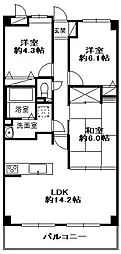 ダイアパレスウエストシティ四季の杜 3LDKの間取図画像