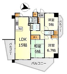 グランクール広パークビュー 3LDKの間取図画像
