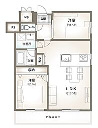 ダイアパレス国泰寺 2LDKの間取図画像