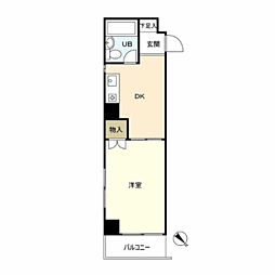 アクティブパレス比治山通り 1Kの間取図画像