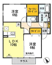 ソレイユ本郷 2LDKの間取図画像