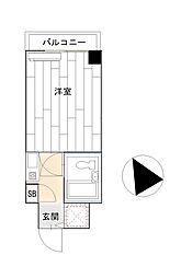 朝日プラザ呉センターコア 1Kの間取図画像
