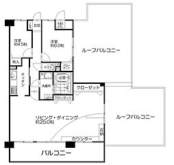 ライオンズヒルズ牛田早稲田 2LDKの間取図画像