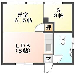 高良アパート 1LDKの間取図画像