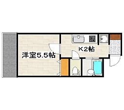 沖縄都市モノレール 美栄橋駅 徒歩9分の賃貸マンション 5階1Kの間取り