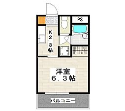 ウィルおもろまち 604 6階1Kの間取り