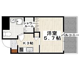 サンクスヒルズ安謝 1Kの間取図画像