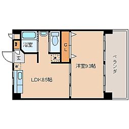 コーポ仲元 1DKの間取図画像