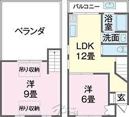 沖縄都市モノレール 古島駅 徒歩10分の賃貸マンション 2階2LDKの間取り
